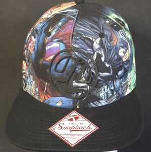 DC Comics Justice League All Over Print and Logo Snapback Hat Adjustable Cap